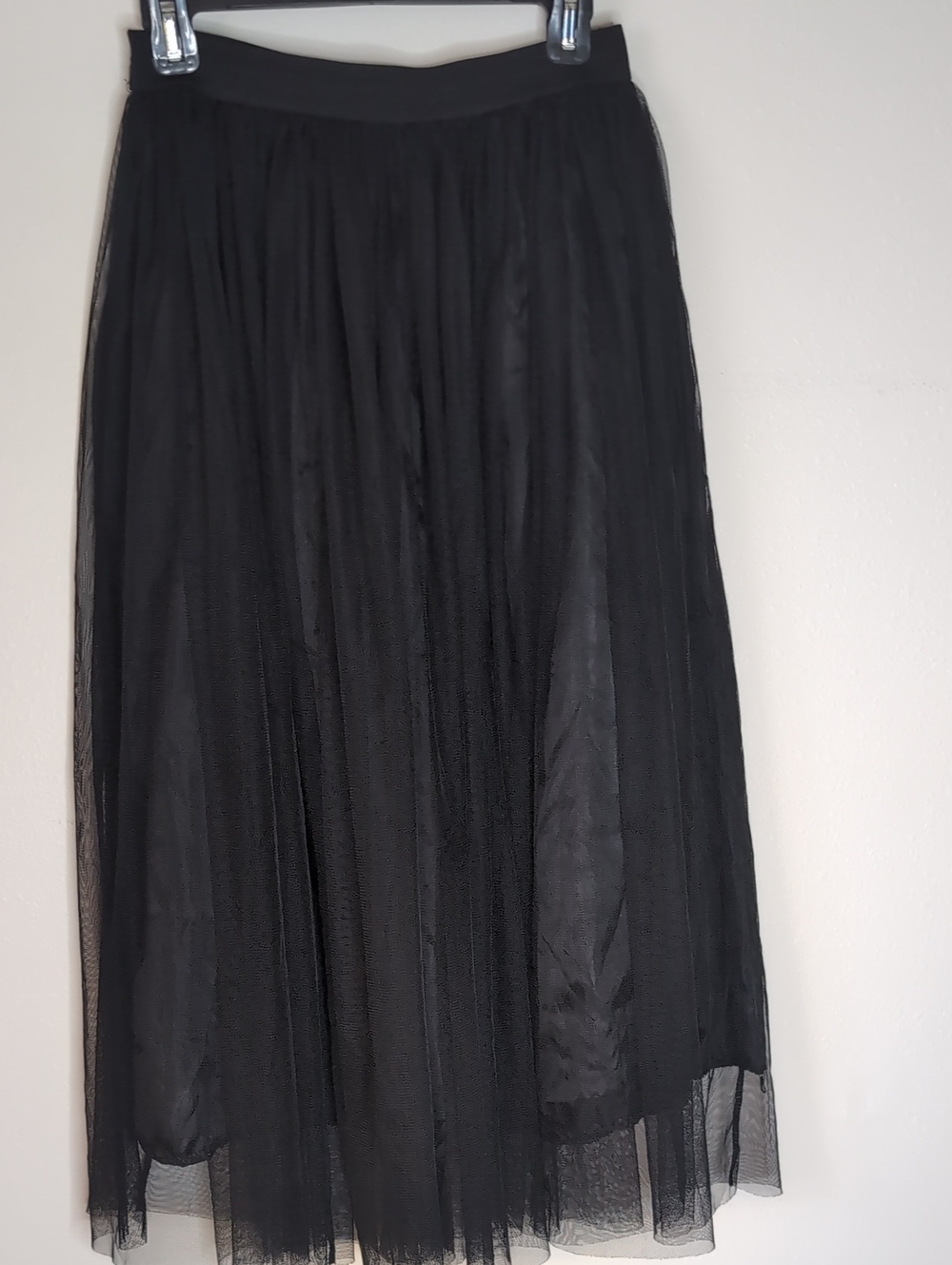 Black Tulle Midi Skirt